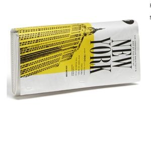 kate spade nyc map clutch purse bag far from the tree nwt